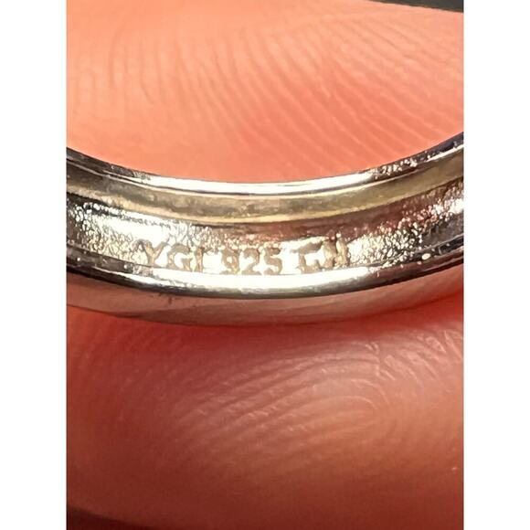 CZ half hoop earrings in sterling silver - Picture 2 of 14